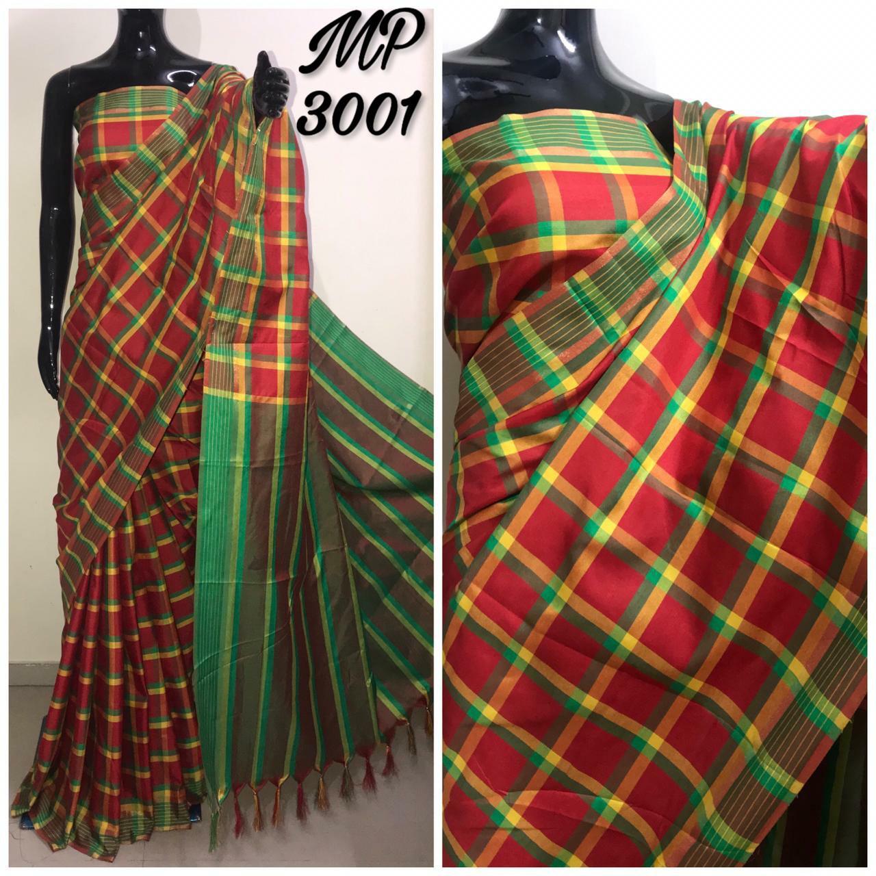 Check Silk Saree
