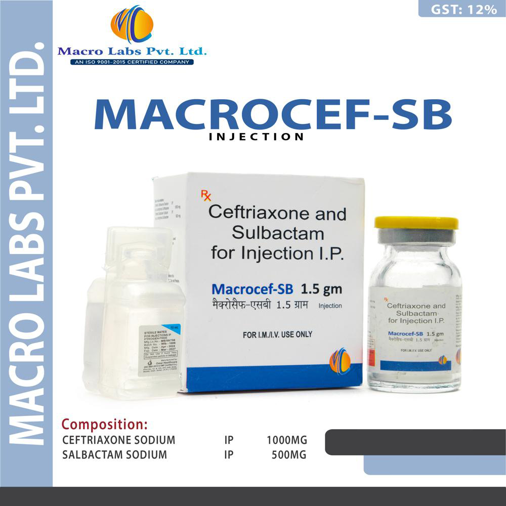 Ceftriaxone 1000Gm Salbactum 500Mg Injection - Recommended For: Bacterial Infections