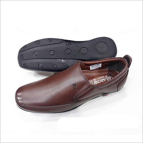 Gents Brown Leather Shoes - Superior Quality Material, All Sizes Available | Sporty Look, Comfortable Fit, Textured Sole, Sweat & Slip Resistance