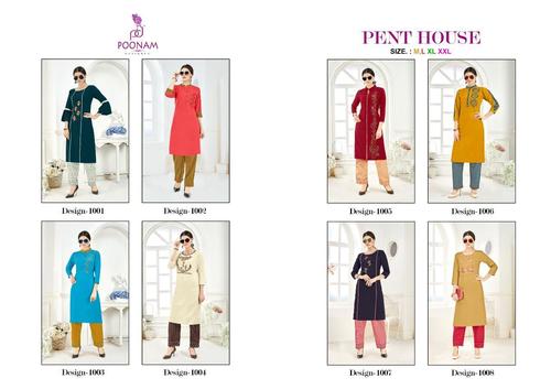 8 Colors Designer Kurtis And Pant