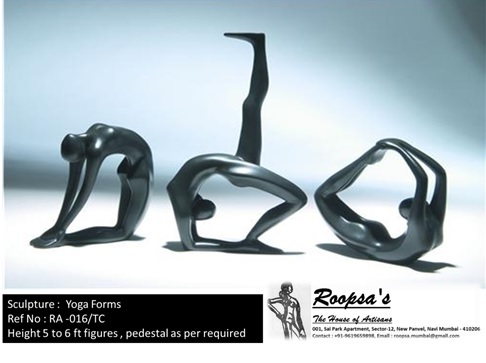 Yoga Forms Sculpture - Casting Custom Color Antique Imitation & Modern Art Style | Mascot Theme for Art & Collectible Home Decor Hotel Park