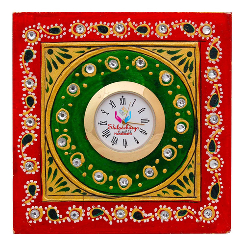 Hand Painted Marble Table Top Clock