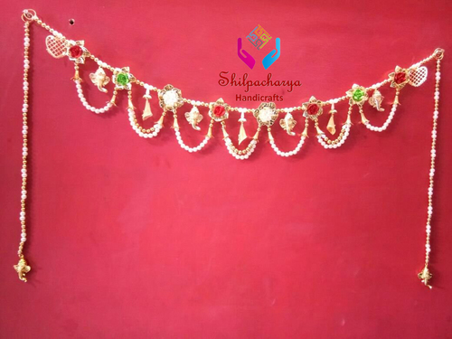 Beautiful Handmade Door Hanging Ganesha with Latkan and Flower Bandarwal