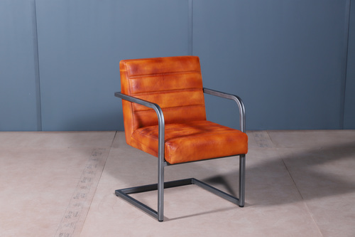Furniture Hardware Industrial Leather And Metal Armchair