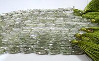 Natural Green Amethyst Long Drilled 6x12mm To 8x20mm Cylindrical Fancy Shape