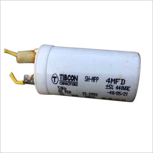 Capacitor - Silicon Wire, 4MFD, 440V, +5%, 50Hz, -40/85/21 | Lightweight Design, Efficient Voltage Stabilization, Versatile Applications