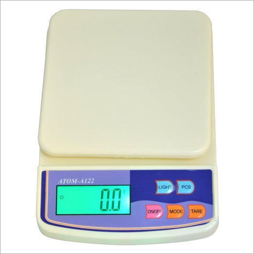 Digital Weighing Scale - Plastic 10 kg Load Capacity Cream Color | Semi-Automatic Digital Monitor Display 220 V Power Supply Battery Operated