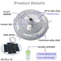 5000 Lumens Fully Automatic Remote Controlled All-In-One LED Solar Courtyard/Landscape Light