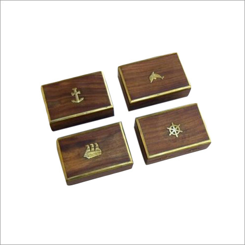 Wooden Boxes - Polished Wood with Brass, Varied Sizes | Engraved Symbols, Durable, Customizable, Secure Storage