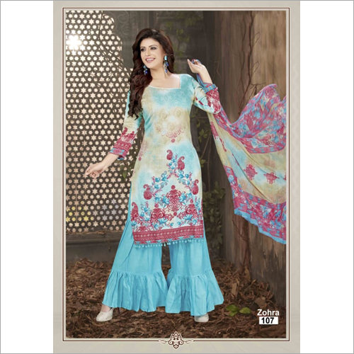 Ladies Cotton Readymade Palazzo Suits