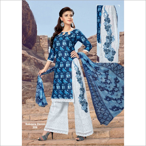 Ladies Cotton Printed with Sharara Suits