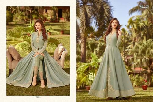 Ladies Ceremonial Dress - Cotton Size L/XL/XXL Light Green | Breathable No Fade Washable Printed Modern Full Sleeves Style