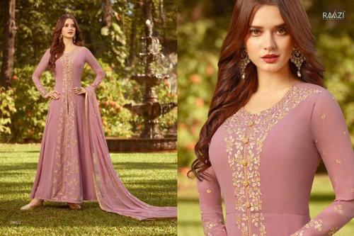 Designer Ceremonial Ladies Dress - Cotton, Sizes M-XXL, Light Pink, Printed | Breathable, Washable, No Fade, Modern Style for Adults