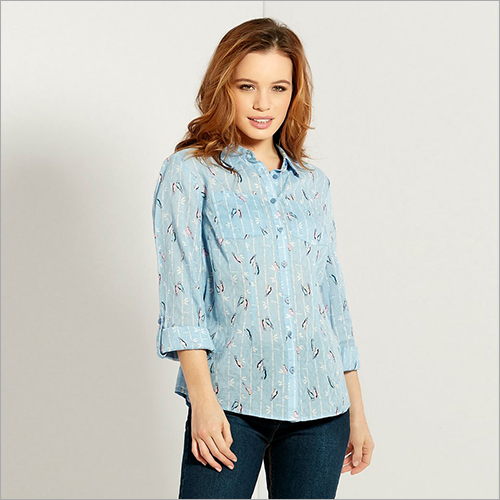 Ladies Cotton Printed Shirt Size: Small