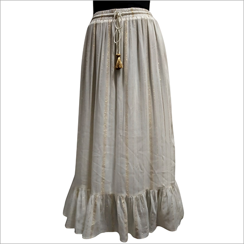 Ladies Designer Long Skirt - Cotton, Varied Sizes, Floral Print | Soft Texture, Elastic Waist, Comfortable Fit, A-Line Style