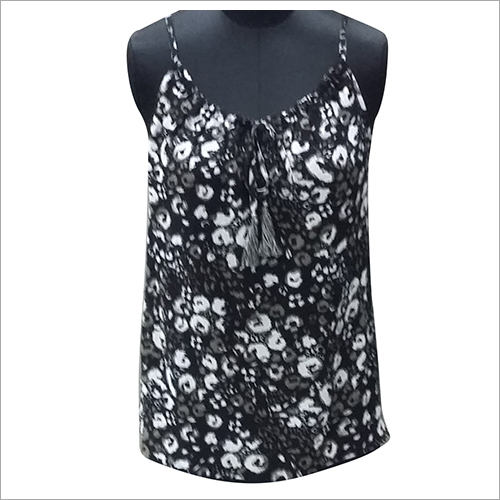 Ladies Sleeveless Top - Rayon, 24 Inches, Black | Stylish Look, Skin Friendly, Trendy Pattern, Comfortable Fit