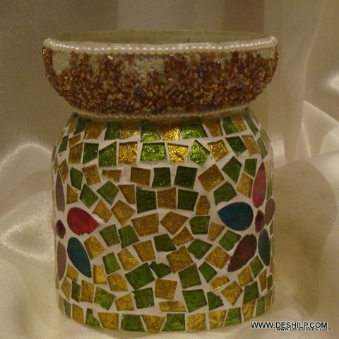 Green Glass Container Square Container Round Jar