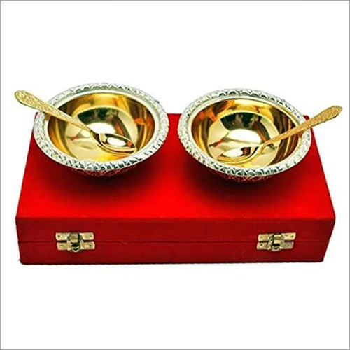 Brass Bowl And Spoon Set