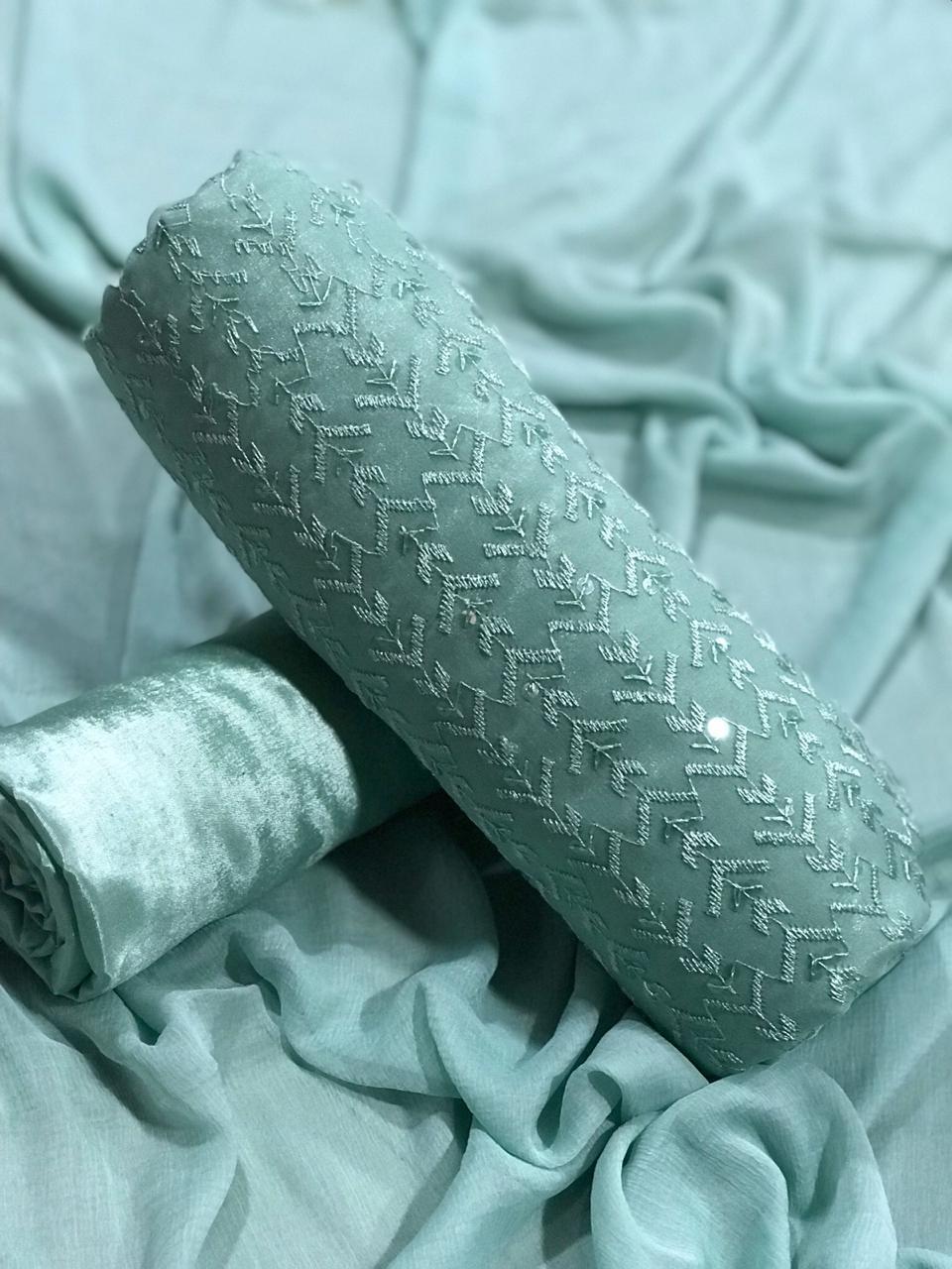 Cotton Embroidery Chudidar Dress Material