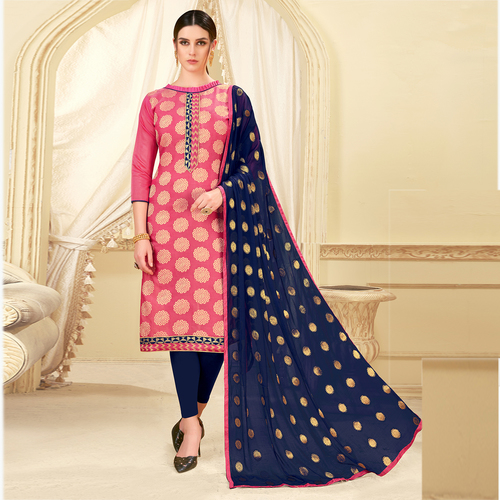 Peach Latest Designer Banarasi Silk Suit