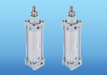 ISO 15552 Tie Rod Air Pneumatic Cylinder - Double Acting Type, Aluminium Material, Size 32-100mm, Grey Color, Adjustable Cushioning