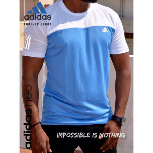 Adidas - Cotton Blend, Sizes S-XXL, Blue Summer T-Shirt for Boys