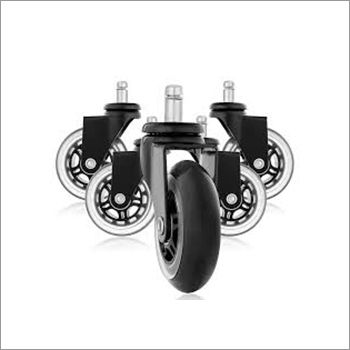 Chair Caster Wheel - Mild Steel & Rubber, 5-45 Width | Galvanized Finish, Ideal for Trolley Use