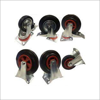 Industrial Trolley Wheels - Mild Steel & Rubber, Width 5-45mm | Galvanized Finish, Ideal for Heavy-Duty Trolley Use