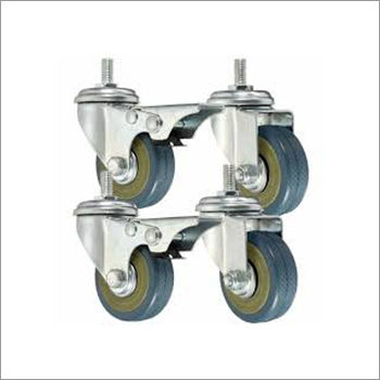 Furniture Castor Wheels - Mild Steel & Rubber, Width: 5-45mm | Galvanized Finish, Ideal for Trolley Use