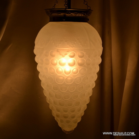 Glass Antique Frosted Hanging