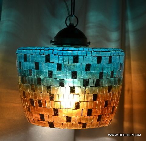 Multicolour Turkish Mosaic Hanging Lamp Light Hand Craft