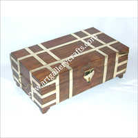 Jewellery Box - Brass And Wood, Varied Sizes, Brown Color | Attractive Look, Customizable Sizes, Durable, Elegant Design, Polished Finish