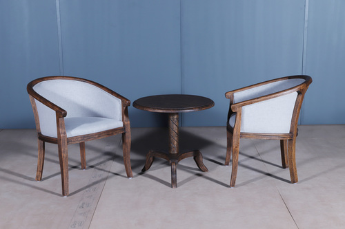 Handmade Accent Lobby Chair With Round Table