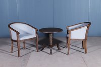 Handmade Accent Lobby Chair With Round Table