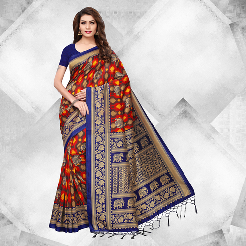Multi Color Stylish Party Wear Mysore Silk Saree