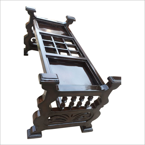 Wooden Table with Glass Top