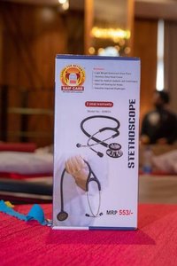Stethoscopes - Dual Head, 48 Cm Diameter, Stainless Steel, Black | Portable, Real-time Operation, Ideal For Physicians
