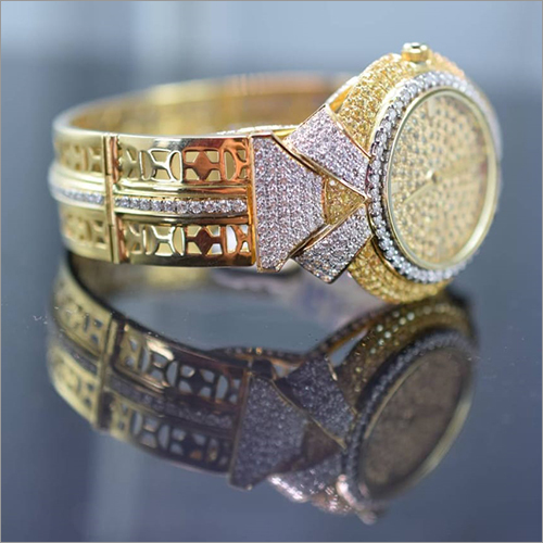 Ladies Polished Diamond Watch
