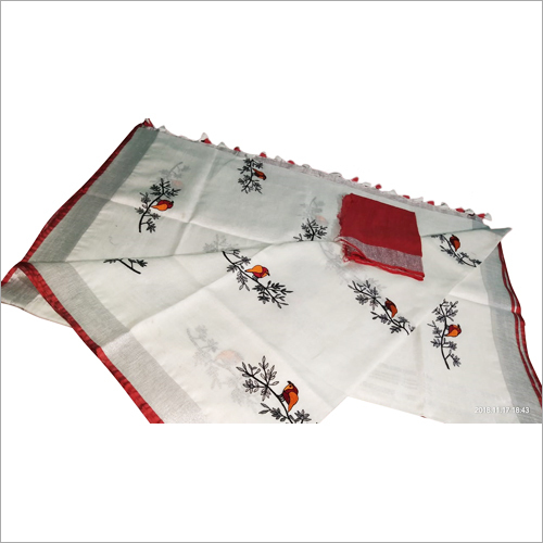 Linen by linen embroidered saree