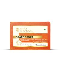 Khadi Organique Orange Soap - Glycerin, 125 Gm | Herbal Bath Soap, Enriched With Vitamin C, Gentle Exfoliation, Refreshing Fragrance, Suitable For All Skin Types