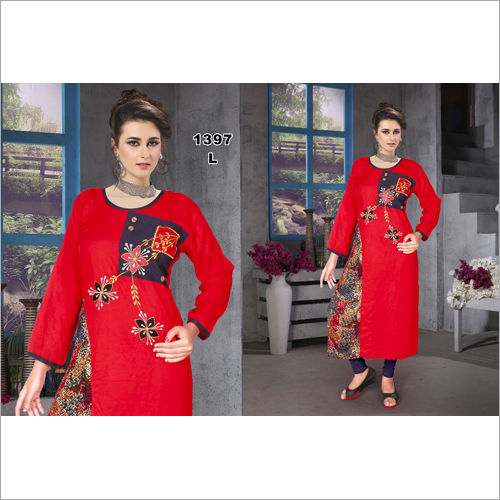 Washable Ladies Embroidered Kurti