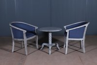 Accent Chair With Design  Round Table