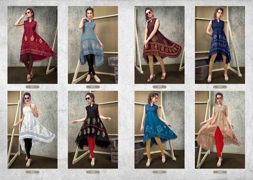 Western Rayon Kurtis - Size M (38), L (40), XL (42), XXL (44) | 8 Vibrant Colors, Breathable & Quick-Dry Fabric, Modern 3-4th Sleeve Design, Printed Pattern, Perfect for Winter Parties