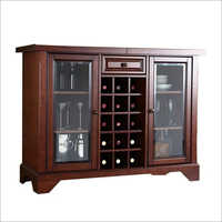 Wooden Bar Cabinet - 48x16x36 Inches, Dark Brown Wood | Ample Storage, Classic Style, Durable Build, Wine Storage For 24 Bottles