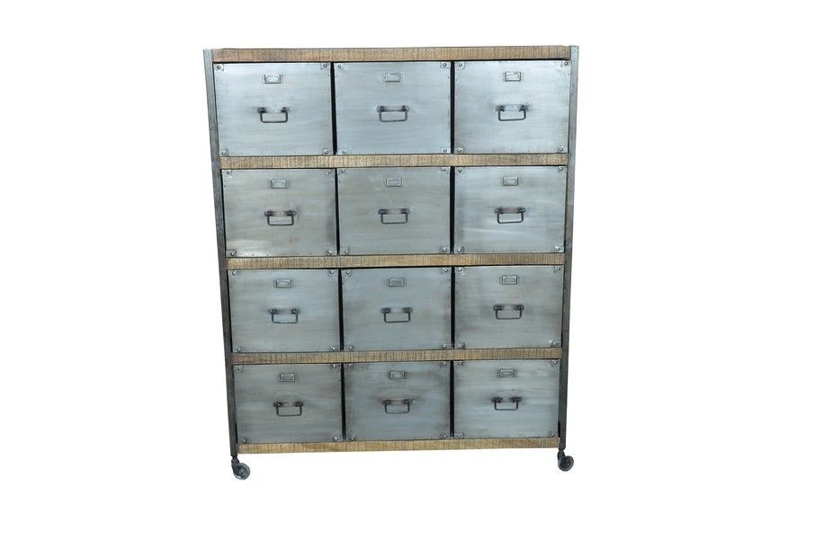 Industrial 12 Drawer Chest