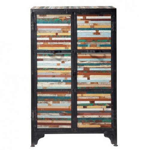 Industrial Almirah Small with Reclaimed Wood