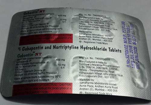 gabapentin nortriptyline hydrocloride tablets