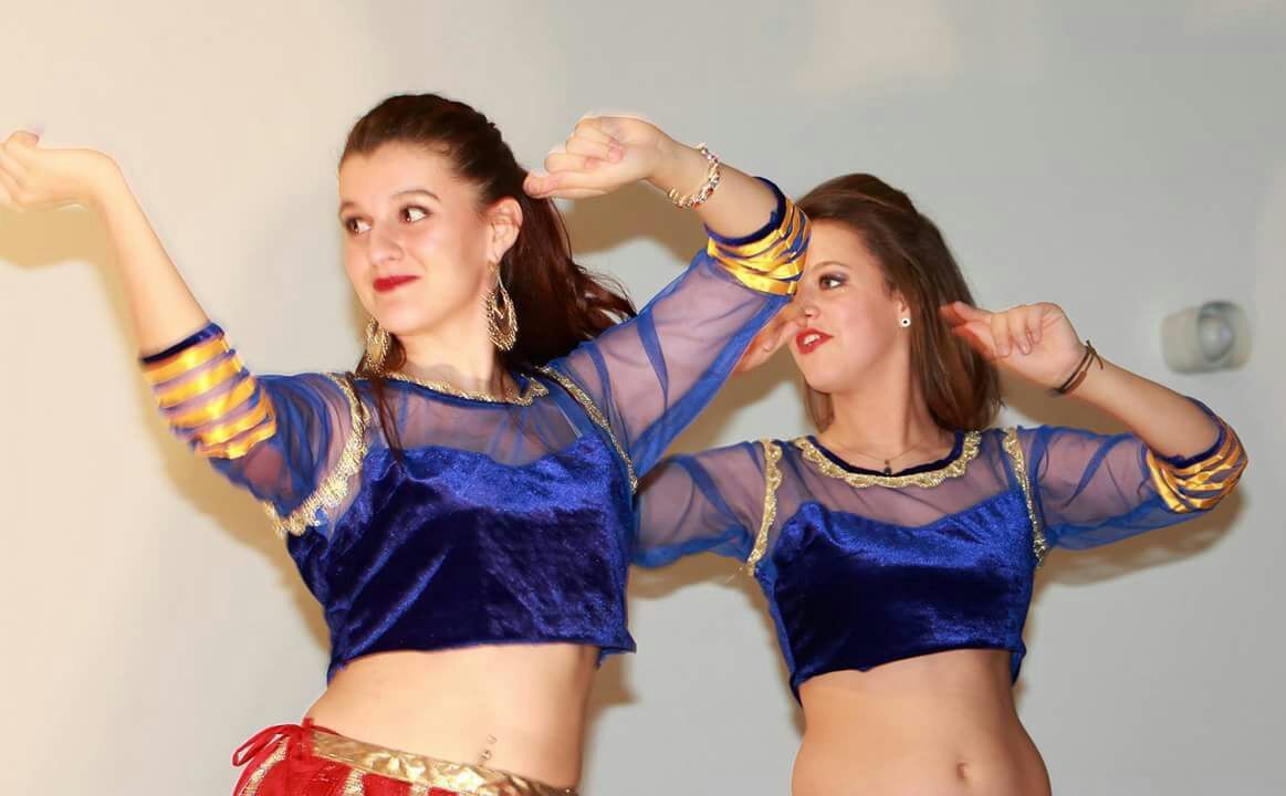 Golden Blue Kathak Dance Costume