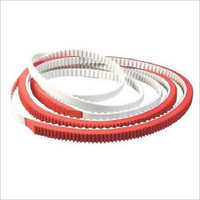 Open End Timing Belt - Neoprene Material, 10mm - 100mm Width , Customizable Length , 2mm - 10mm Pitch , 10 - 100 Teeth , Red Color | Easy Maintenance, Immaculate Finish, Simple Installation