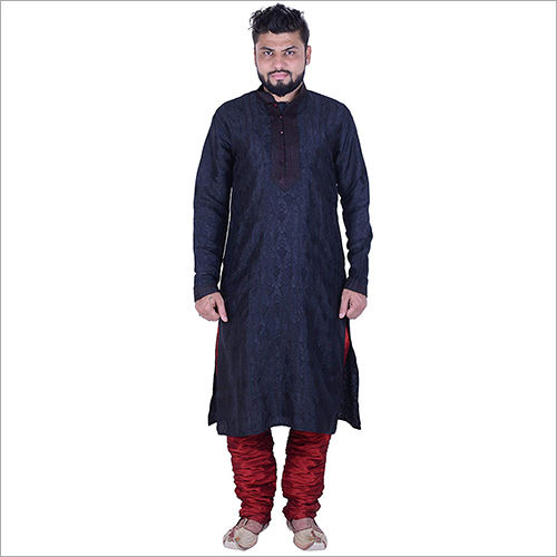 Black Red Kurta Pyjama